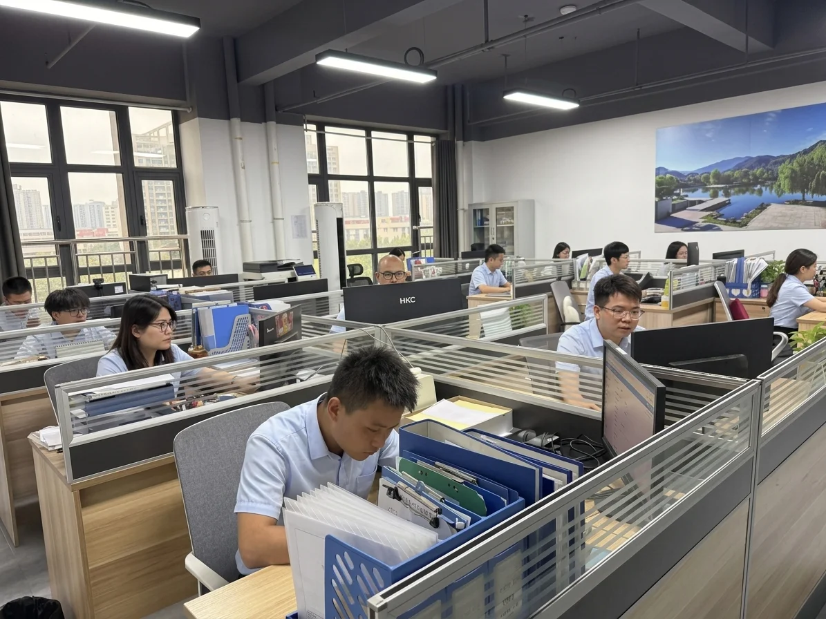 TAIYI LASER team working in the company office