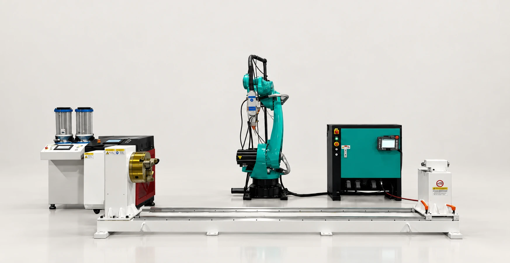 TY-RF5018 robot laser cladding workstation with green robot, powder feeder and rotary positioner