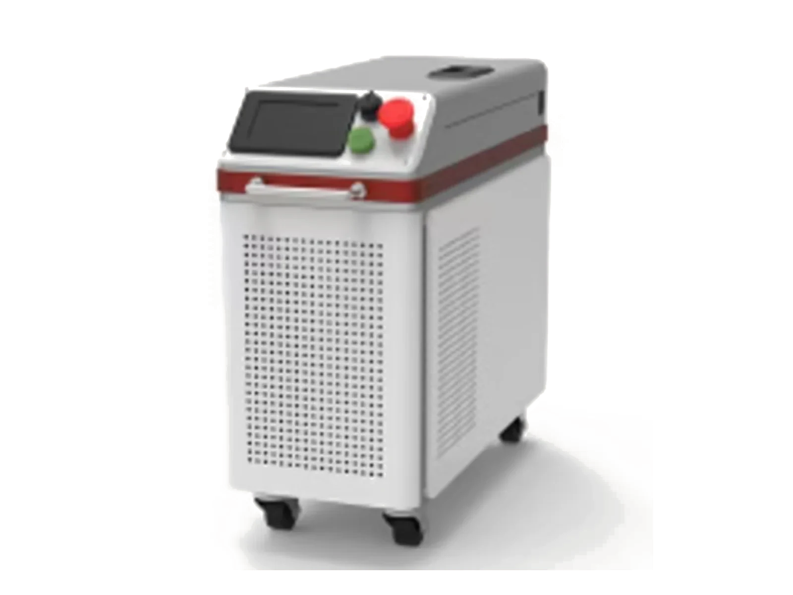 TY-QX1019 air-cooled MINI cabinet single-mode pulsed laser cleaning machine with control panel, ventilation grilles and caster wheels