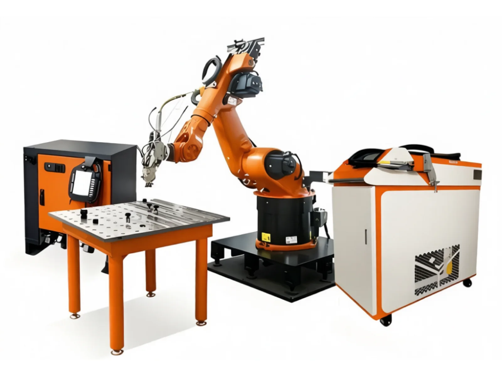 TY-RF5018 laser cladding and hardening cell with six-axis robot, worktable and equipment cabinets