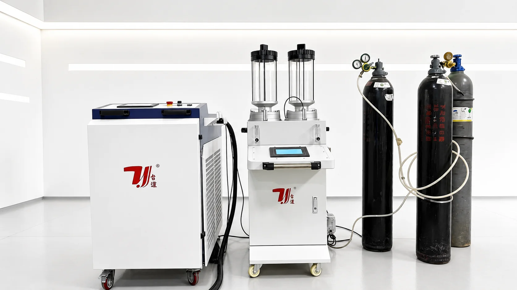TY-RF5018 internal-wall laser cladding configuration with powder feeder, cooling equipment and gas supply