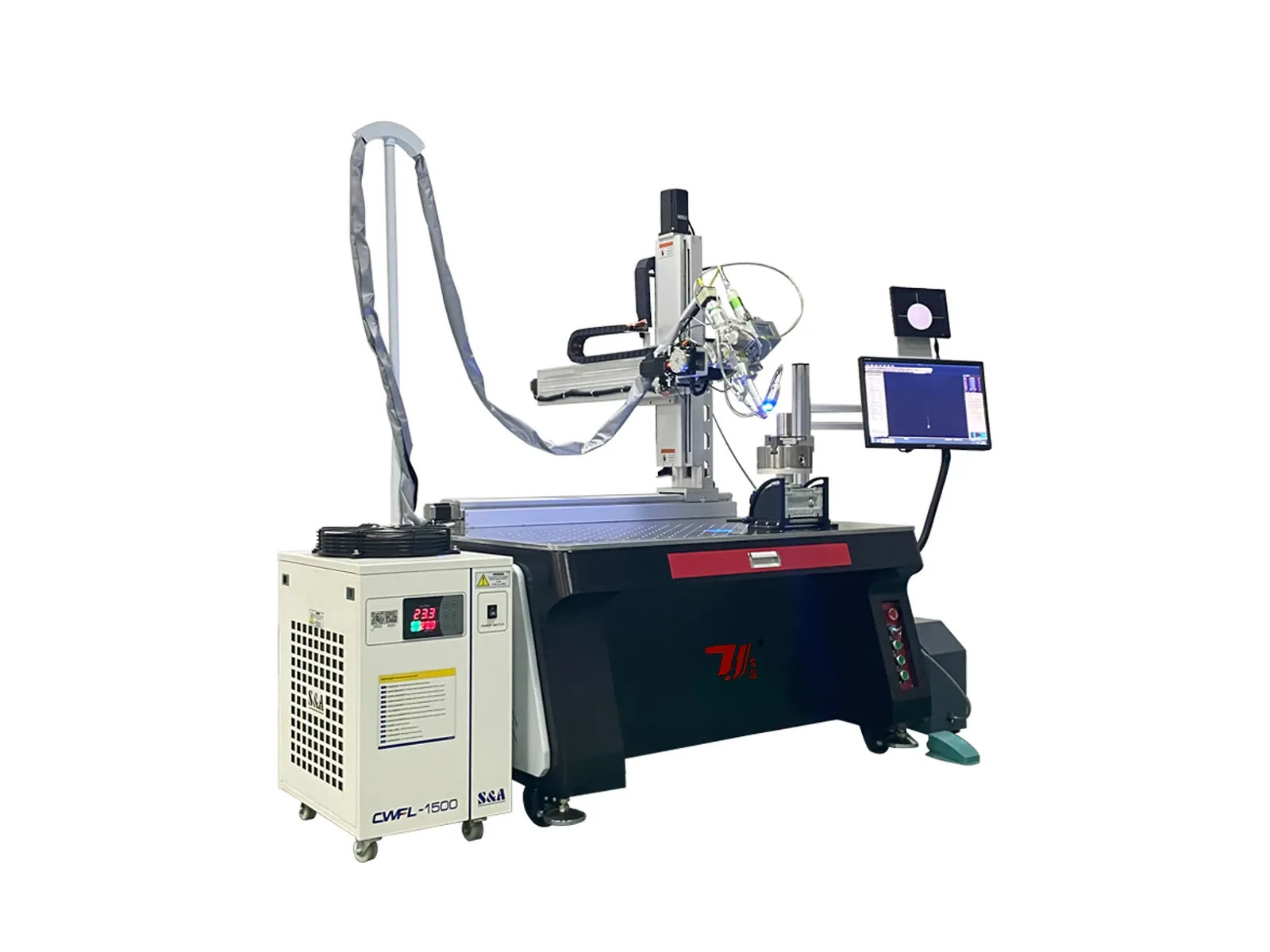 Five-axis automatic laser welding machine with CCD display and rotary fixture